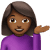 💁🏾‍♀️ woman tipping hand: medium-dark skin tone display on Apple